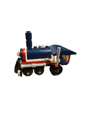 LEGO Small Steam Train Engine – Blue Red – Incomplete / No Track